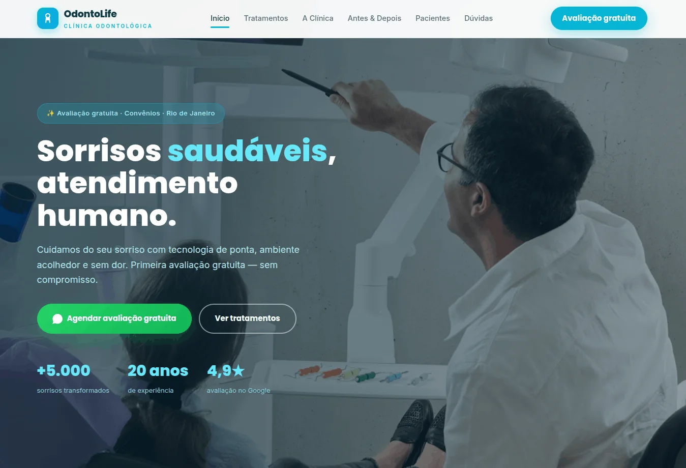 Modelo de site para odontologia